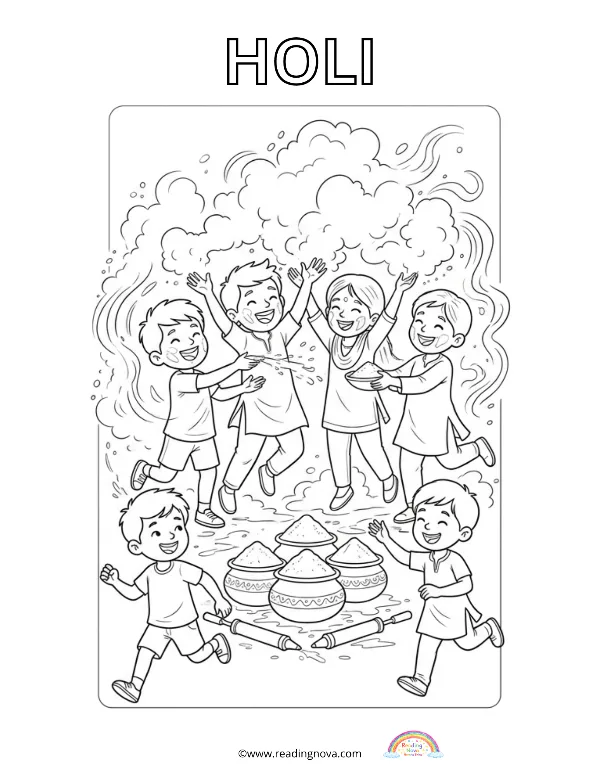 Free colouring page: Holi