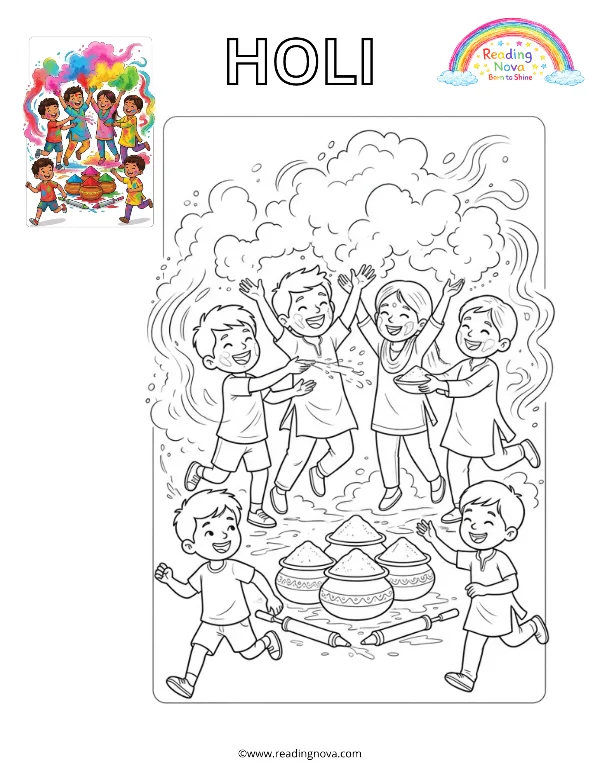 Free colouring page: Holi