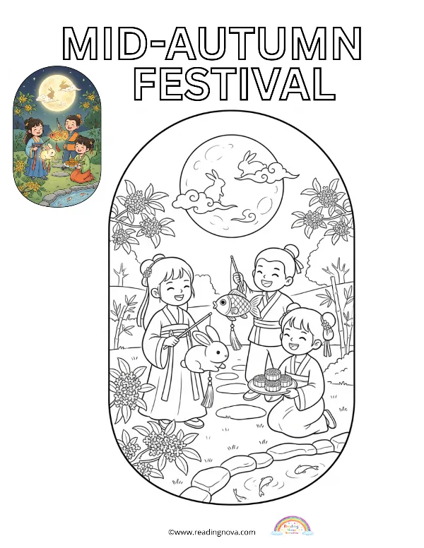 Free colouring page: Mid-Autumn Festival