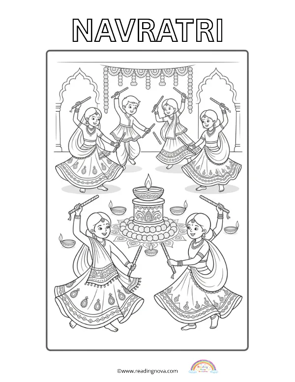 Free colouring page: Navratri