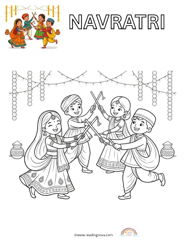 Free colouring page: Navratri