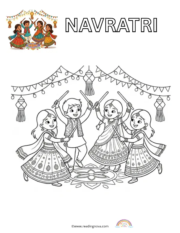 Free colouring page: Navratri