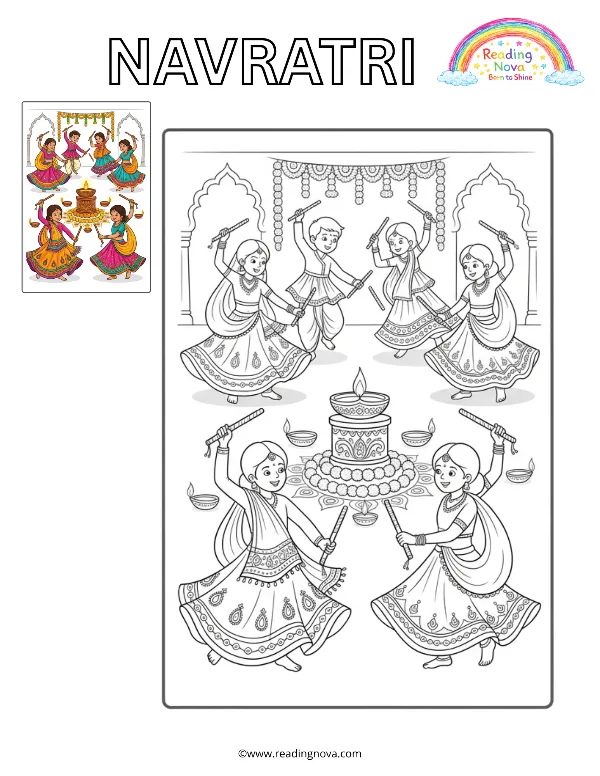 Free colouring page: Navratri