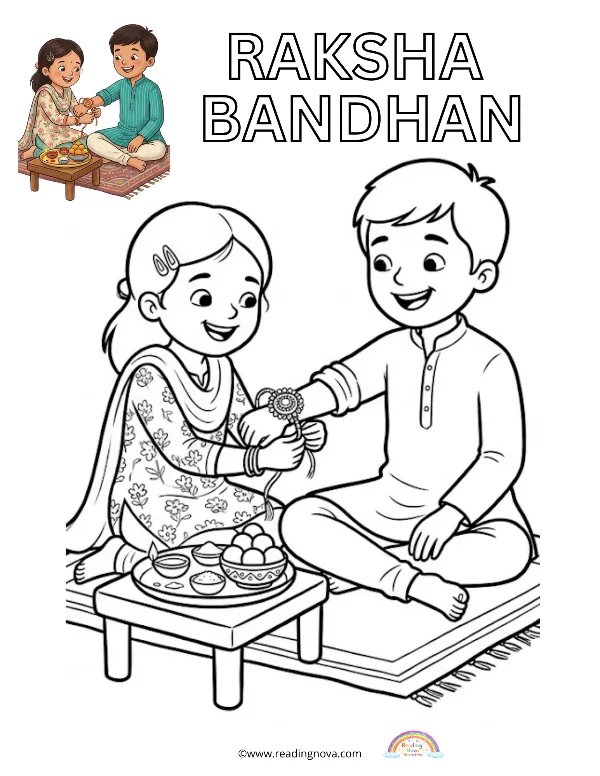 Free colouring page: Raksha Bandhan