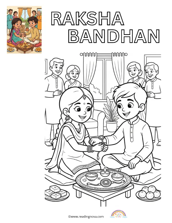 Free colouring page: Raksha Bandhan