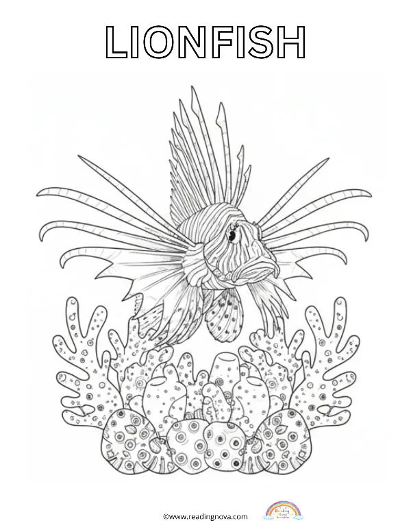 Free colouring page: Lionfish