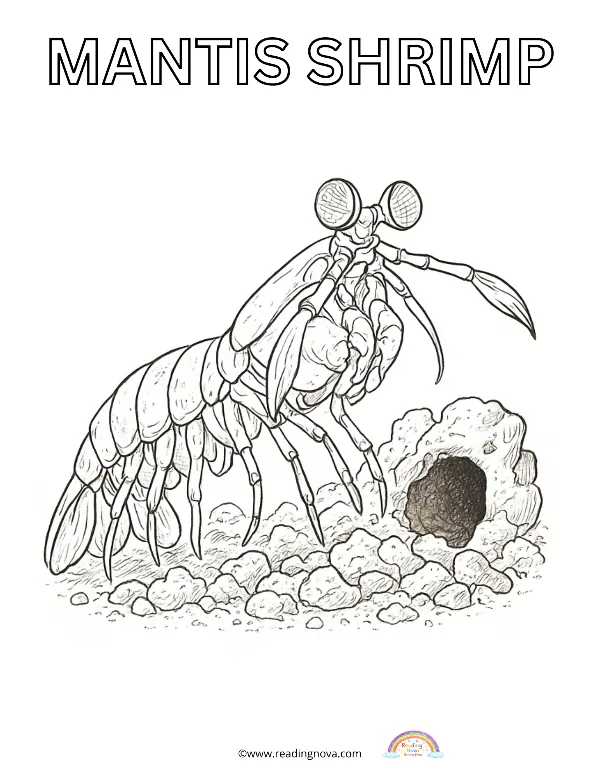 Free colouring page: Mantis Shrimp