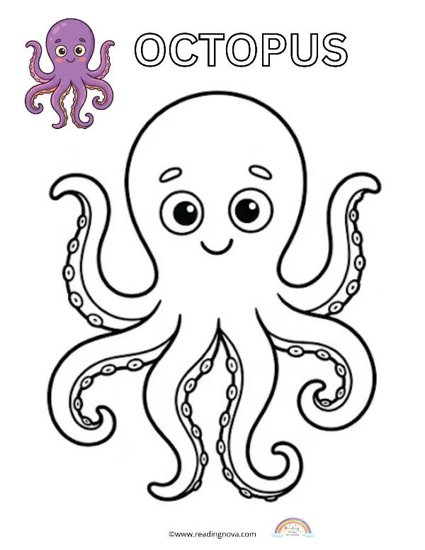 Free colouring page: Octopus
