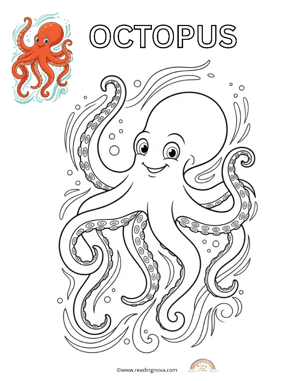 Free colouring page: Octopus