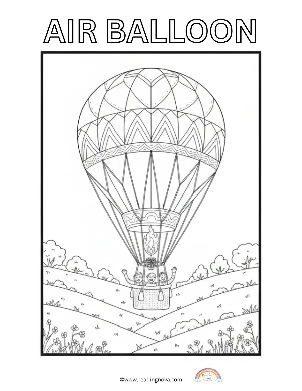 Free colouring page: Air Balloon