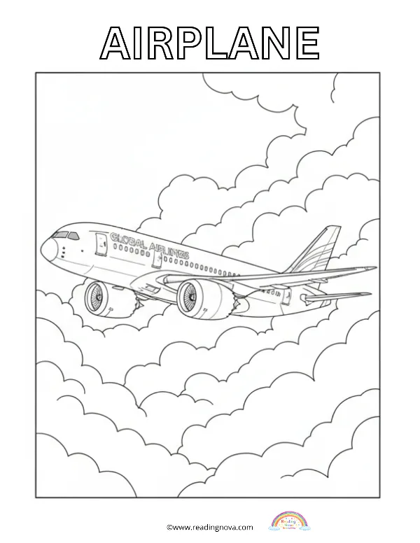 Free colouring page: Airplane