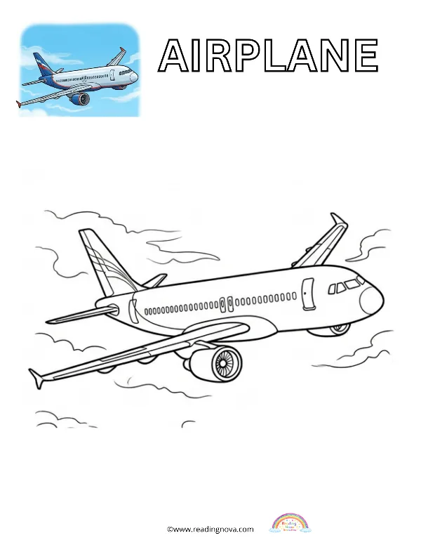Free colouring page: Airplane