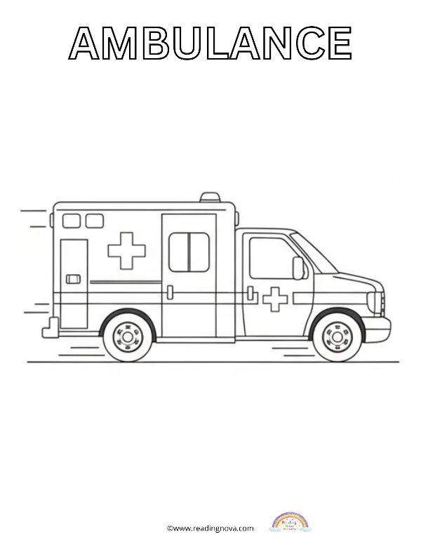 Free colouring page: Ambulance
