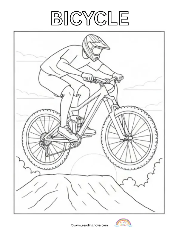 Free colouring page: Bicycle