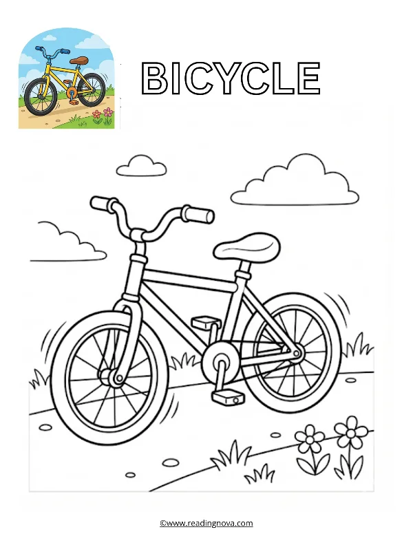 Free colouring page: Bicycle