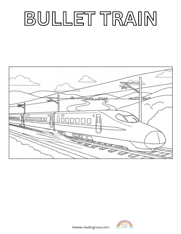 Free colouring page: Bullet Train