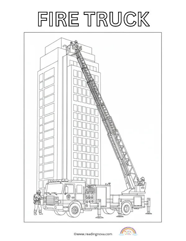 Free colouring page: Fire Truck