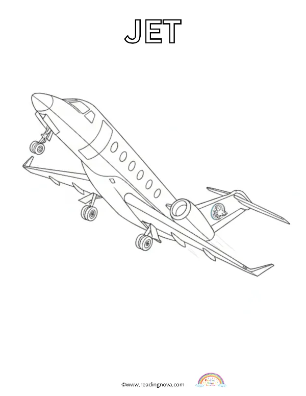 Free colouring page: Jet