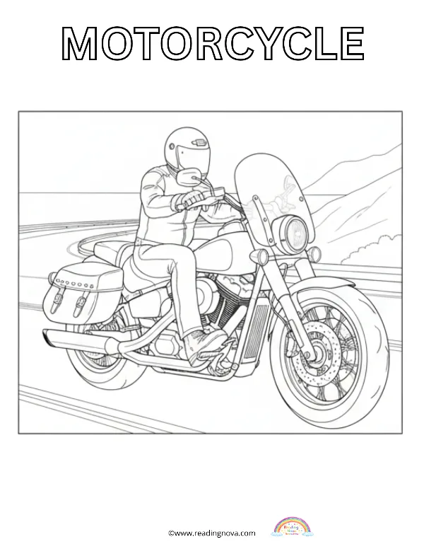 Free colouring page: Motorcycle
