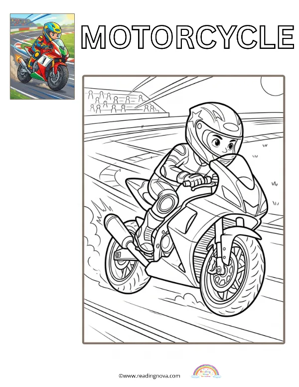 Free colouring page: Motorcycle