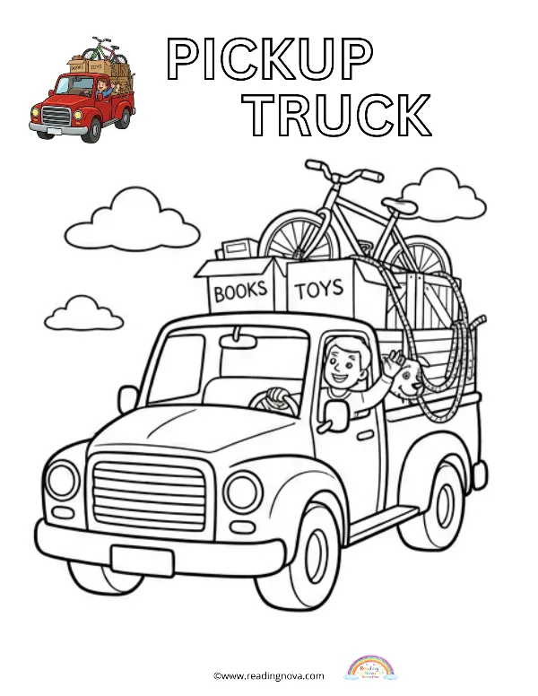 Free colouring page: Pickup Truck
