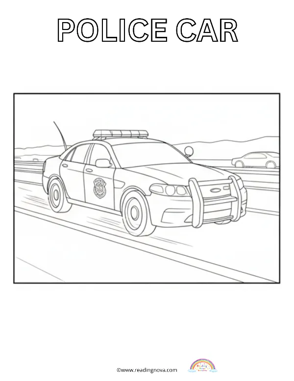 Free colouring page: Police Car