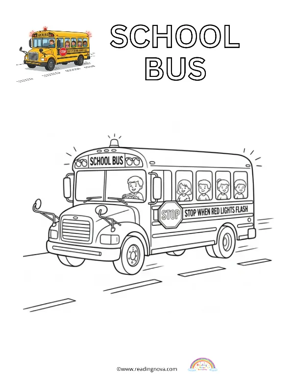 Free colouring page: School Bus