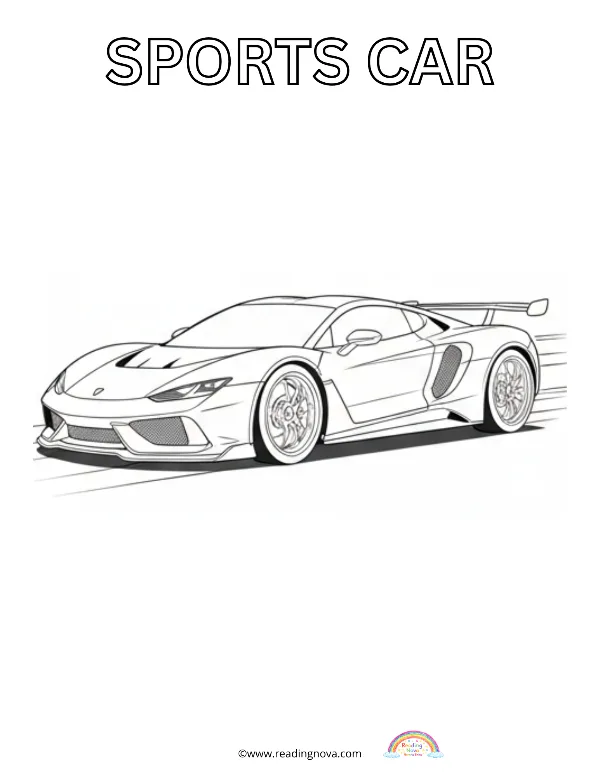Free colouring page: Sports Car
