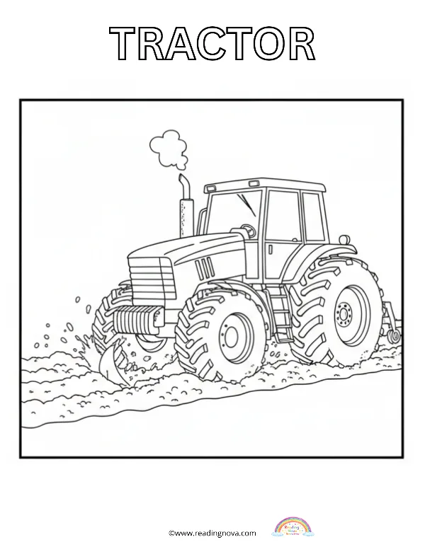 Free colouring page: Tractor