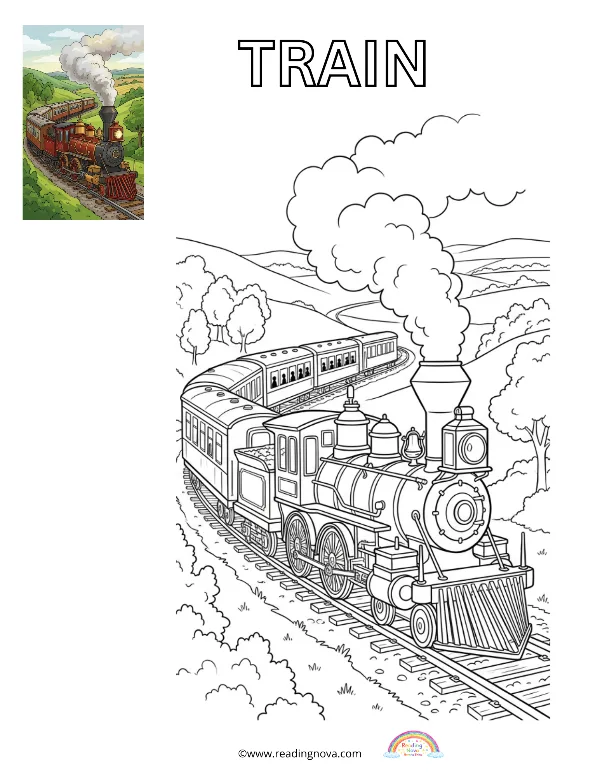 Free colouring page: Train