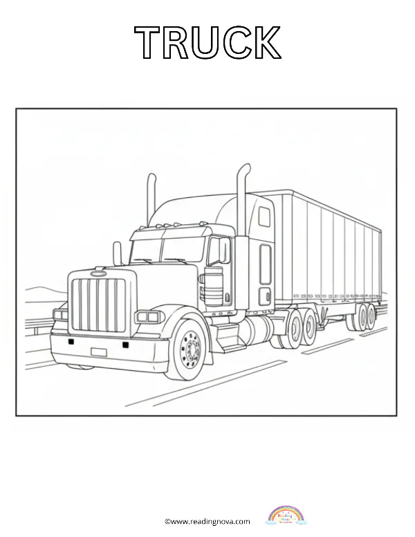 Free colouring page: Truck