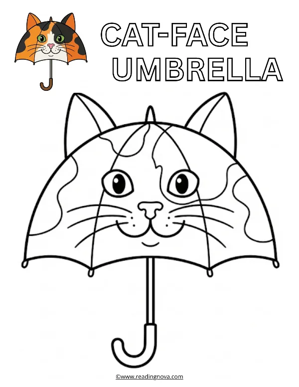 Free colouring page: Catface Umbrella