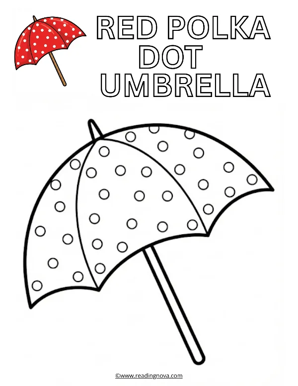 Free colouring page: Red Umbrella