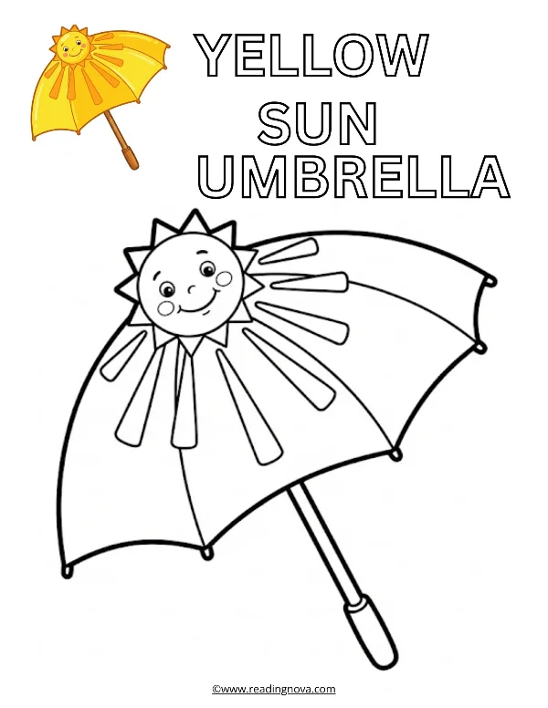 Free colouring page: Yellow Umbrella