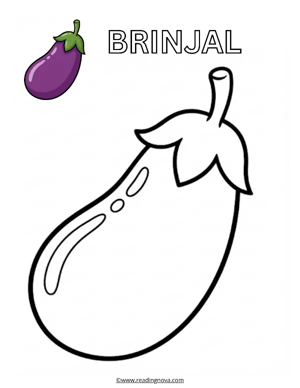 Free colouring page: Brinjal