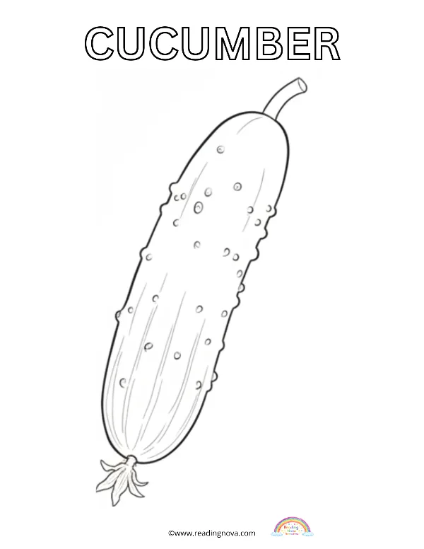 Free colouring page: Cucumber