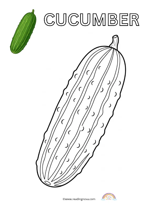 Free colouring page: Cucumber