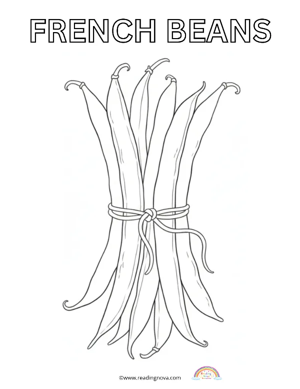 Free colouring page: French Beans