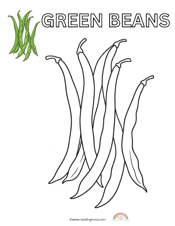 Free colouring page: Green Beans