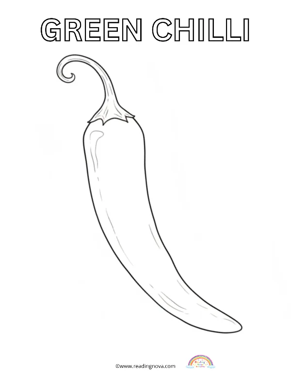 Free colouring page: Green Chilli
