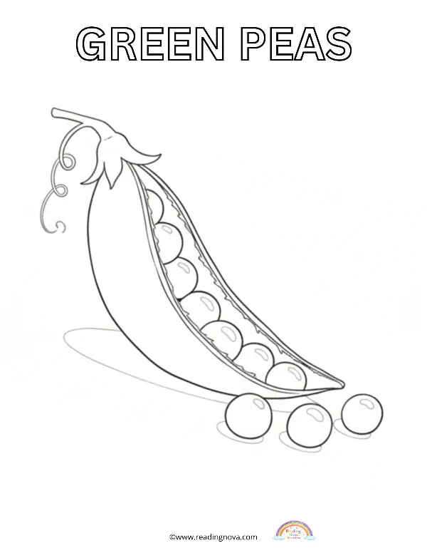 Free colouring page: Green Peas
