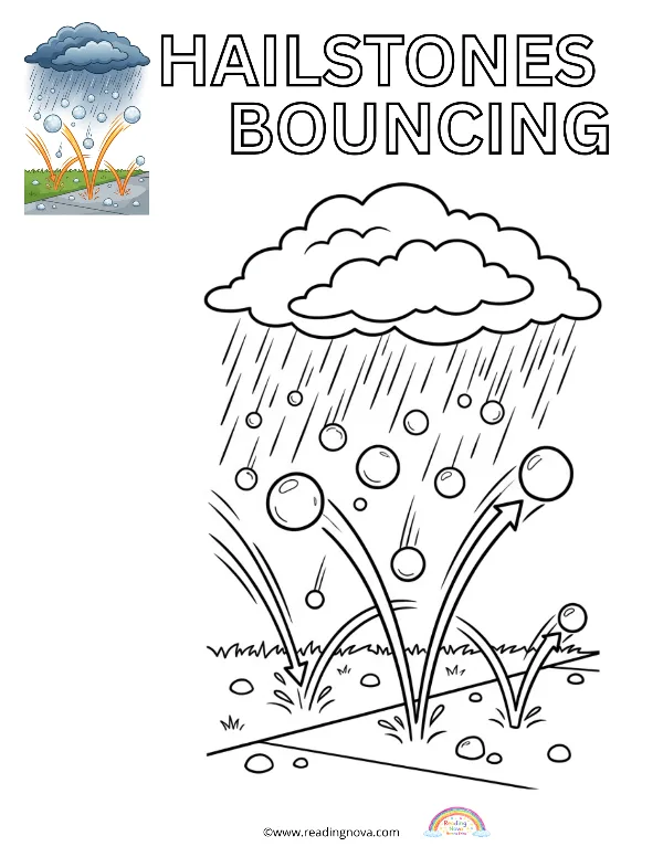 Free colouring page: Hailstones Bouncing
