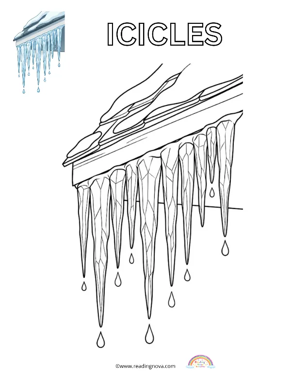 Free colouring page: Icicles