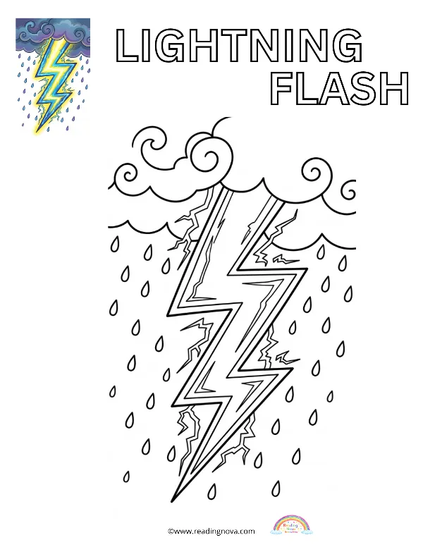 Free colouring page: Lightning Flash