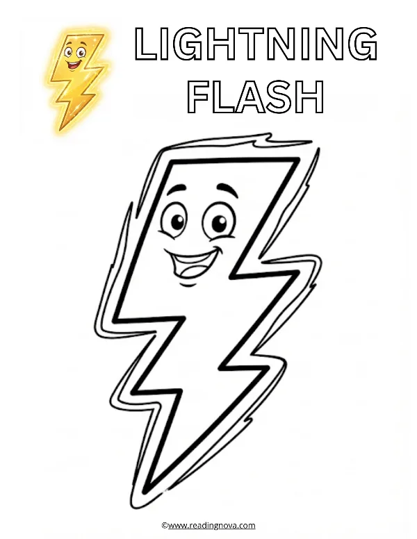 Free colouring page: Lightning