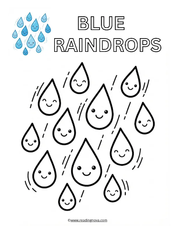 Free colouring page: Rain Drops