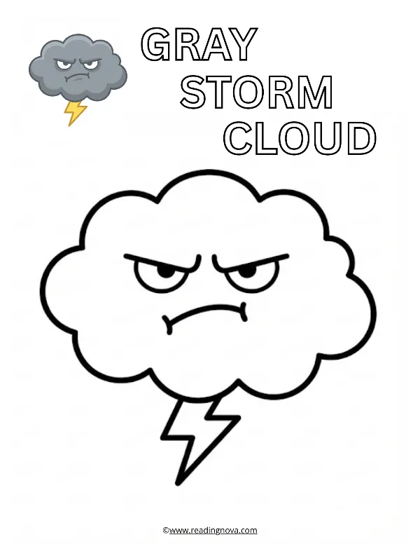 Free colouring page: Stormy Cloud