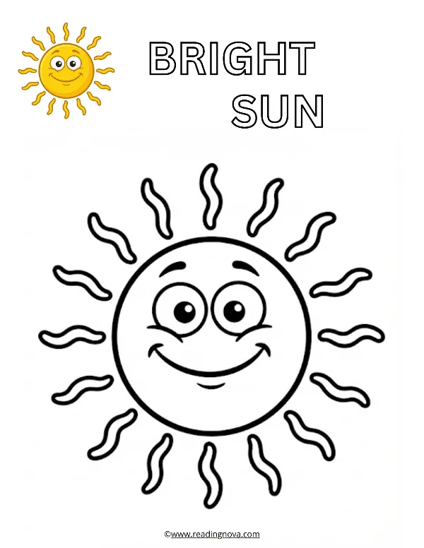 Free colouring page: Sun