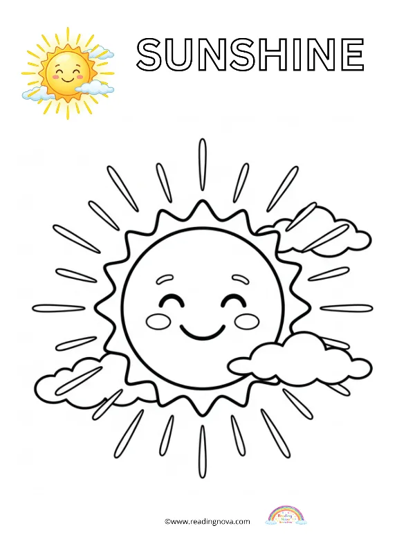Free colouring page: Sunshine