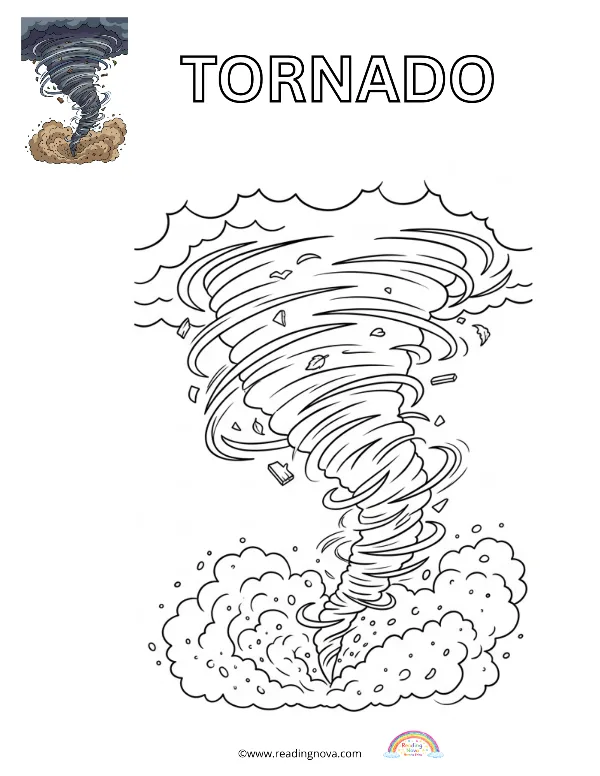 Free colouring page: Tornado